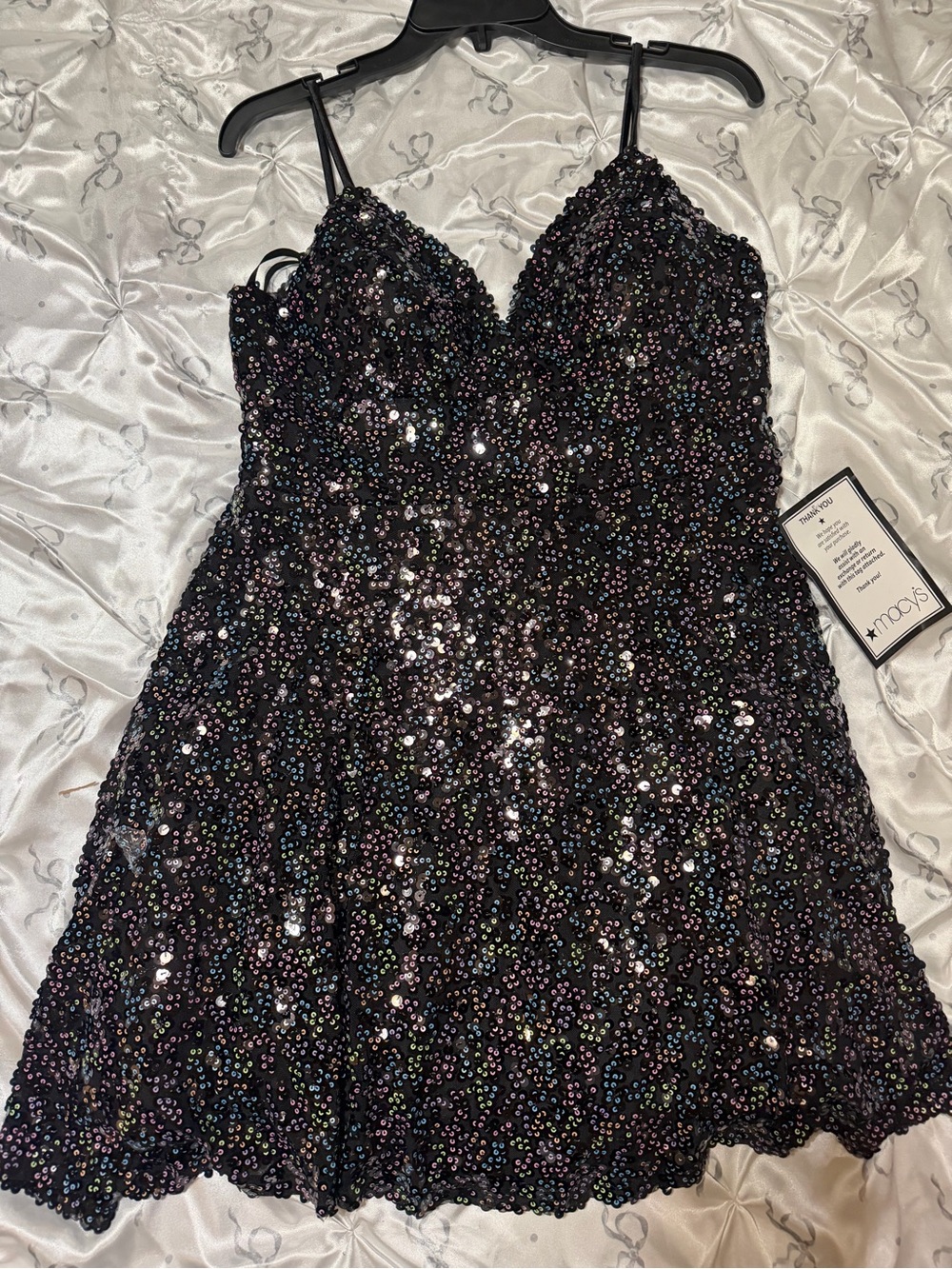 City Studio Black Iridescent Sequin Mini Dress